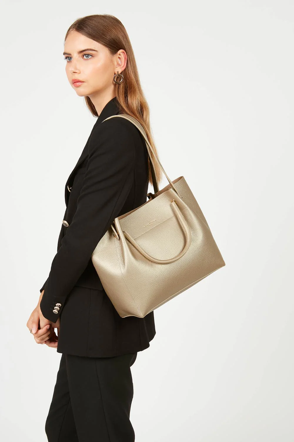Grand sac cabas épaule - Foulonné Double LOUISA - Image 21