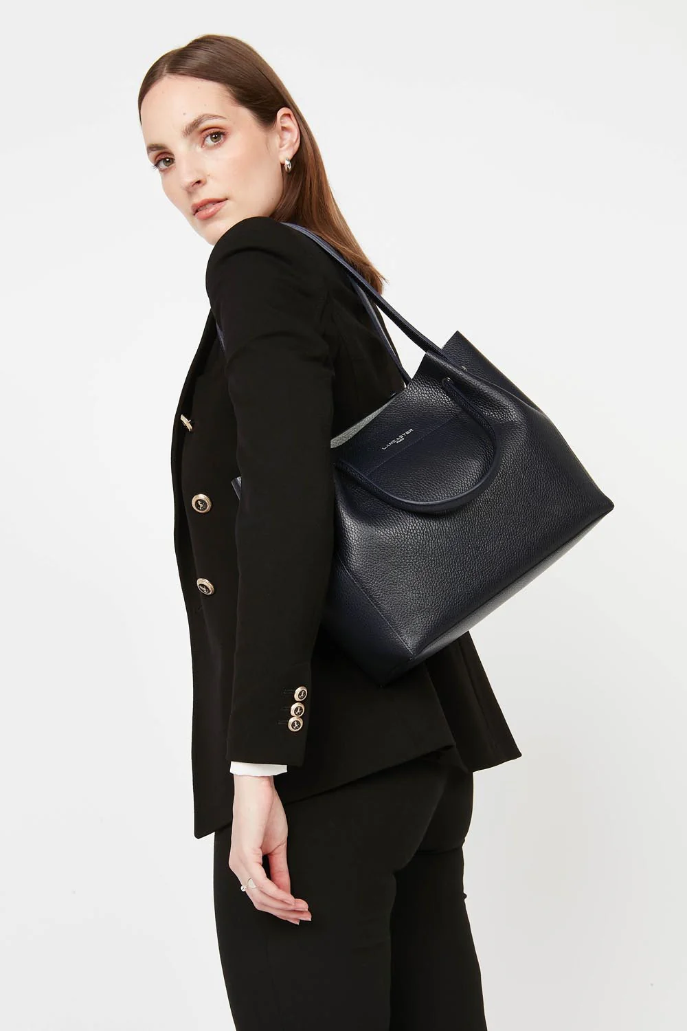 Grand sac cabas épaule - Foulonné Double LOUISA - Image 35