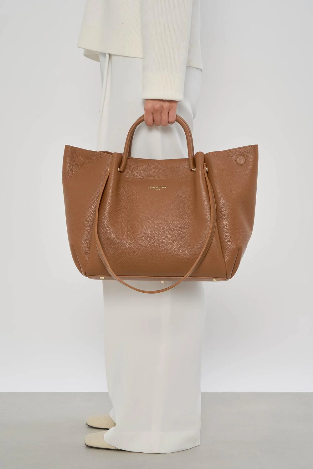 Très grand sac cabas épaule - Foulonné Double LOUISA - Image 10