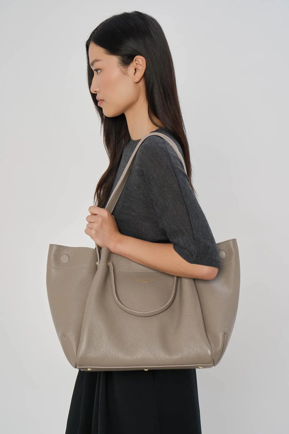 Très grand sac cabas épaule - Foulonné Double LOUISA - Image 16