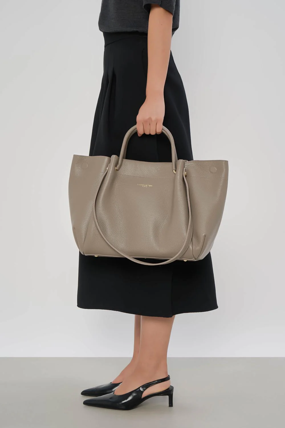 Très grand sac cabas épaule - Foulonné Double LOUISA - Image 17