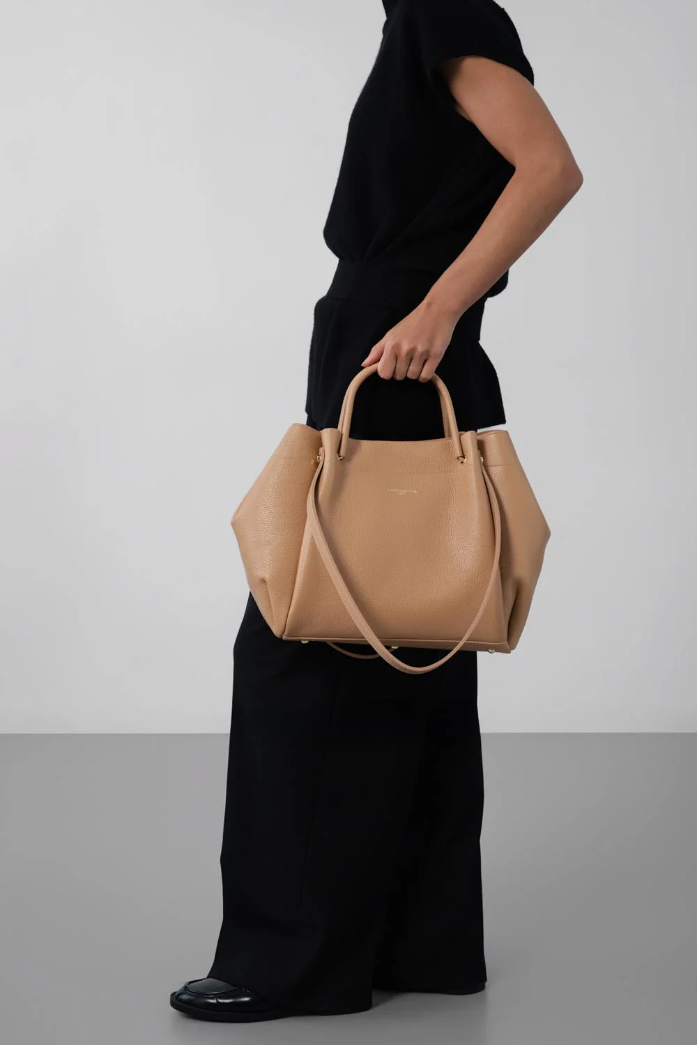 Très grand sac cabas épaule - Foulonné Double LOUISA - Image 3